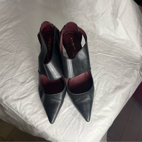 Coach Black and Burgundy Heels - Picture 2 of 8